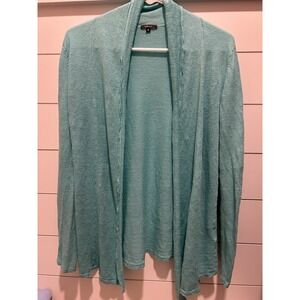 Pure Amici Womens 100% Linen Lightweight Cardigan  Sweater sz  M Spring Pastel